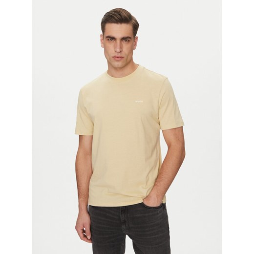 HUGO T-Shirt Dero222 50466158 Beżowy Regular Fit ze sklepu MODIVO w kategorii T-shirty męskie - zdjęcie 182683004