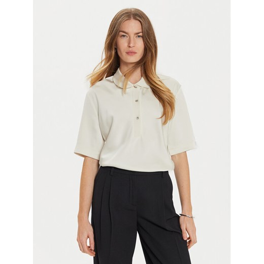 Calvin Klein Bluzka K20K207977 Écru Regular Fit ze sklepu MODIVO w kategorii Bluzki damskie - zdjęcie 182683051