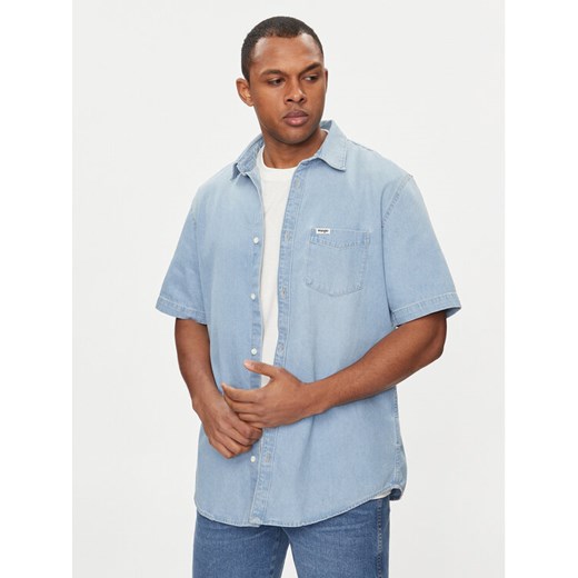 Wrangler Koszula jeansowa 112350184 Niebieski Regular Fit ze sklepu MODIVO w kategorii Koszule męskie - zdjęcie 182683081