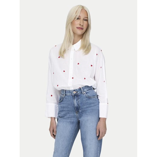 ONLY Koszula New 15283743 Biały Box Fit ze sklepu MODIVO w kategorii Koszule damskie - zdjęcie 182683151