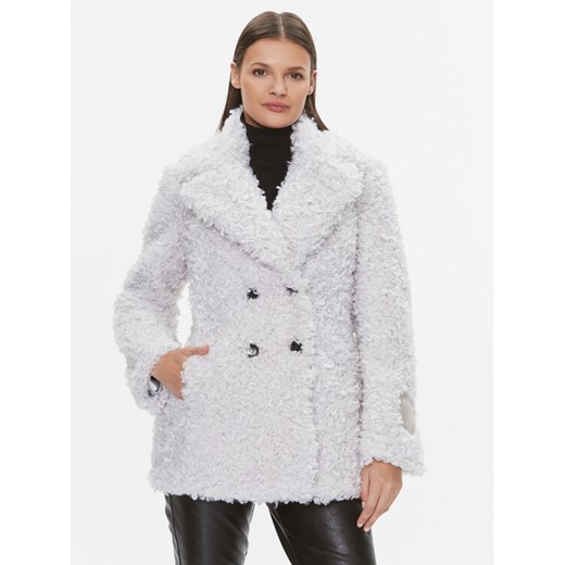 Patrizia Pepe Kożuch 2O0116/E009-W356 Szary Regular Fit ze sklepu MODIVO w kategorii Płaszcze damskie - zdjęcie 182683300