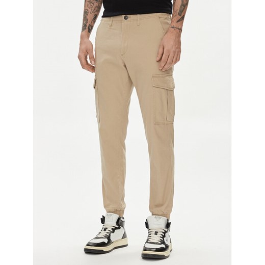 Jack&Jones Joggery Marco 12186889 Beżowy Slim Fit ze sklepu MODIVO w kategorii Spodnie męskie - zdjęcie 182683350