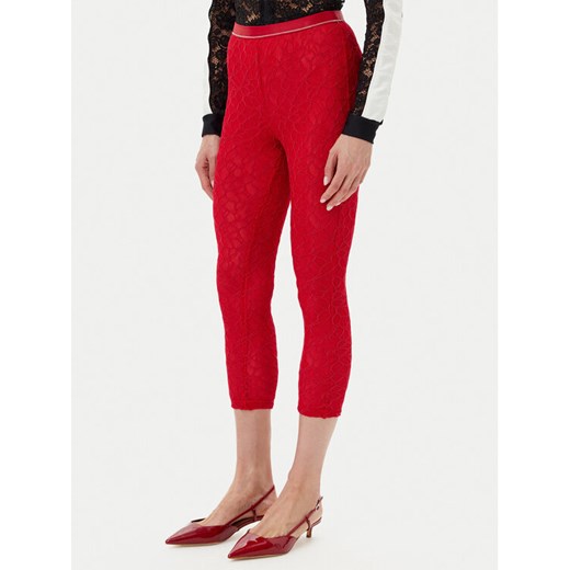 PINKO Spodnie materiałowe 105226 A2M5 Czerwony Slim Fit ze sklepu MODIVO w kategorii Spodnie damskie - zdjęcie 182683383