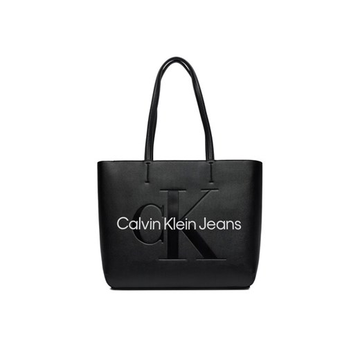 Calvin Klein Jeans Torebka Sculpted Shopper29 Mono K60K610276 Czarny ze sklepu MODIVO w kategorii Torby Shopper bag - zdjęcie 182683514