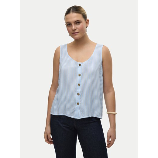 Vero Moda Top Bumpy 10325830 Błękitny Standard Fit ze sklepu MODIVO w kategorii Bluzki damskie - zdjęcie 182683574