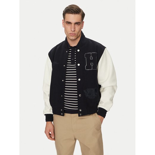 Tommy Hilfiger Kurtka przejściowa Leather Varsity Jacket MW0MW39248 Granatowy Regular Fit ze sklepu MODIVO w kategorii Kurtki męskie - zdjęcie 182683613