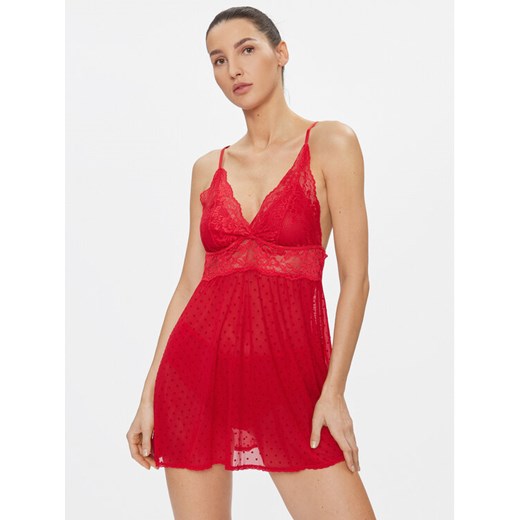 Hunkemöller Koszula nocna 173763 Czerwony Feminine Fit ze sklepu MODIVO w kategorii Koszule nocne - zdjęcie 182683620