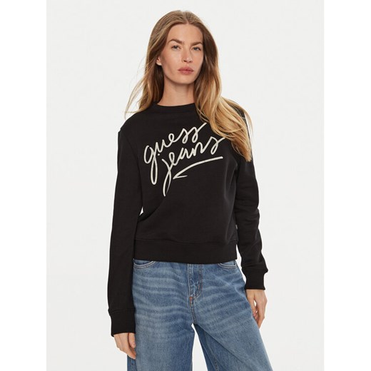 Guess Bluza W4BQ17 KC811 Czarny Regular Fit ze sklepu MODIVO w kategorii Bluzy damskie - zdjęcie 182683721
