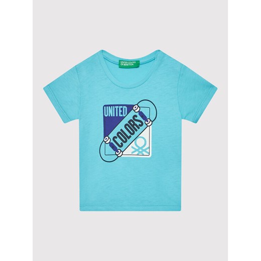 United Colors Of Benetton T-Shirt 3I1XG102N Niebieski Regular Fit ze sklepu MODIVO w kategorii Koszulki niemowlęce - zdjęcie 182683774