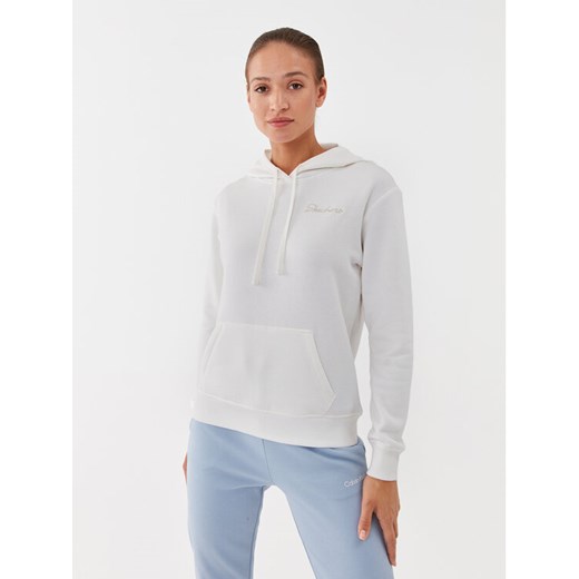 Skechers Bluza Signature Po Hoodie WHD116 Biały Regular Fit ze sklepu MODIVO w kategorii Bluzy damskie - zdjęcie 182683790