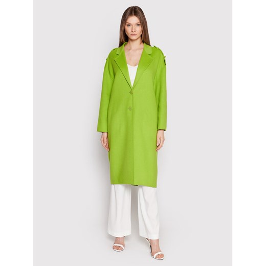 Patrizia Pepe Płaszcz wełniany 8O0029/A006-G532 Zielony Regular Fit ze sklepu MODIVO w kategorii Płaszcze damskie - zdjęcie 182683873