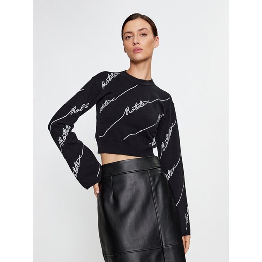 ROTATE Sweter Sequin Logo 110113100 Czarny Regular Fit ze sklepu MODIVO w kategorii Swetry damskie - zdjęcie 182683903