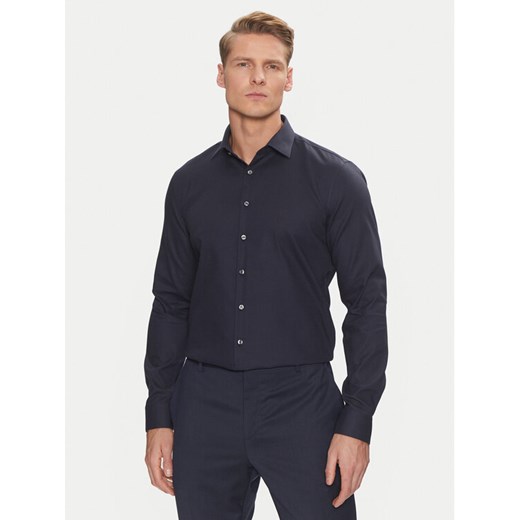 Calvin Klein Koszula Non Iron Tonal Strct Slim Shirt K10K113848 Granatowy Regular Fit ze sklepu MODIVO w kategorii Koszule męskie - zdjęcie 182684030