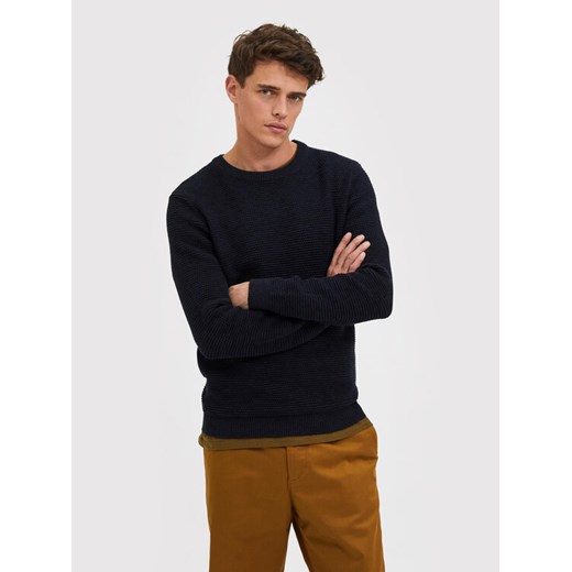 Selected Homme Sweter Vince 16059390 Granatowy Regular Fit ze sklepu MODIVO w kategorii Swetry męskie - zdjęcie 182684050