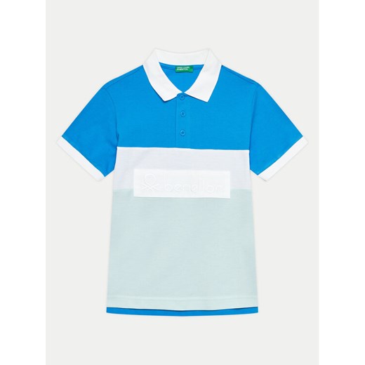 United Colors Of Benetton Polo 3088C301G Niebieski Regular Fit ze sklepu MODIVO w kategorii T-shirty chłopięce - zdjęcie 182684110