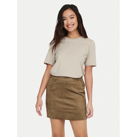 ONLY T-Shirt 15270390 Beżowy Regular Fit ze sklepu MODIVO w kategorii Bluzki damskie - zdjęcie 182684112
