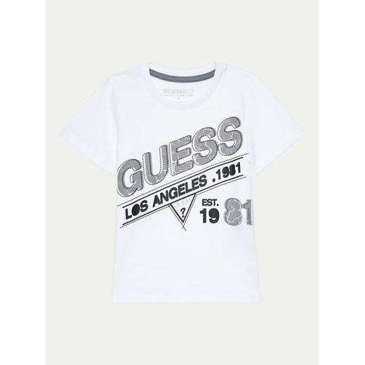 Guess T-Shirt N4BI10 I3Z14 Biały Regular Fit ze sklepu MODIVO w kategorii T-shirty chłopięce - zdjęcie 182684133