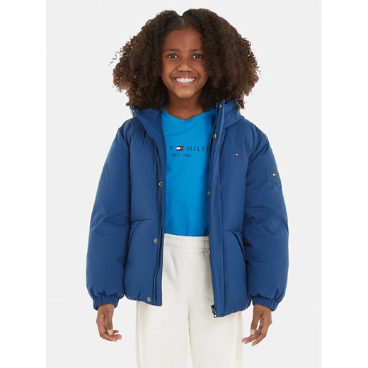 Tommy Hilfiger Kurtka puchowa KS0KS00488 Niebieski Relaxed Fit ze sklepu MODIVO w kategorii Kurtki dziewczęce - zdjęcie 182684212