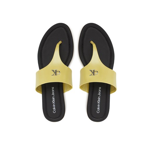 Calvin Klein Jeans Japonki Flat Sandal Toepost Mg YW0YW01691 Zielony ze sklepu MODIVO w kategorii Klapki damskie - zdjęcie 182684230