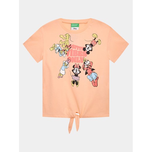 United Colors Of Benetton T-Shirt 3096G10B1 Różowy Regular Fit ze sklepu MODIVO w kategorii Bluzki dziewczęce - zdjęcie 182684444