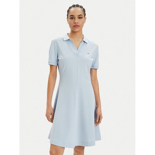 Tommy Hilfiger Sukienka letnia WW0WW41567 Błękitny Regular Fit ze sklepu MODIVO w kategorii Sukienki - zdjęcie 182684500