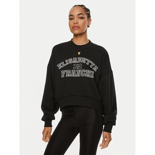 Elisabetta Franchi Bluza MD-003-46E2 Czarny Relaxed Fit ze sklepu MODIVO w kategorii Bluzy damskie - zdjęcie 182684514