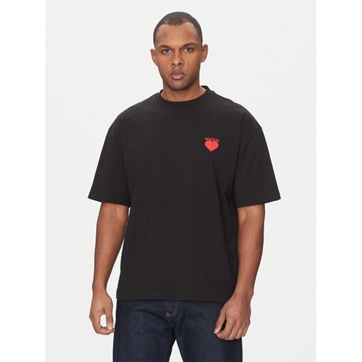 HUGO T-Shirt Dewdam 50530557 Czarny Relaxed Fit ze sklepu MODIVO w kategorii T-shirty męskie - zdjęcie 182684624