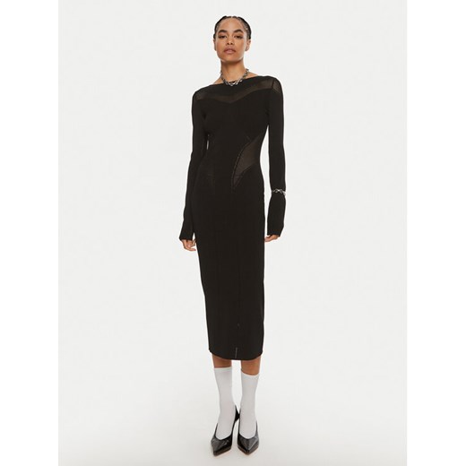 Patrizia Pepe Sukienka dzianinowa 8A1348 K195 K103 Czarny Slim Fit ze sklepu MODIVO w kategorii Sukienki - zdjęcie 182684744
