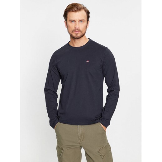Napapijri Longsleeve Salis NP0A4HN7 Czarny Regular Fit ze sklepu MODIVO w kategorii T-shirty męskie - zdjęcie 182684752