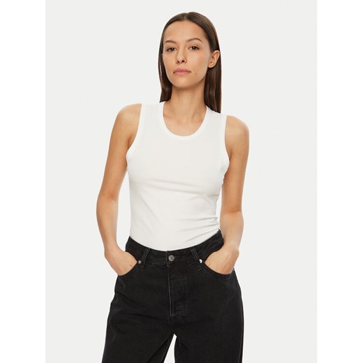 Calvin Klein Top K20K208054 Biały Slim Fit ze sklepu MODIVO w kategorii Bluzki damskie - zdjęcie 182684763