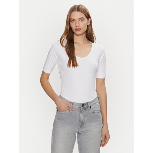 Calvin Klein T-Shirt K20K208050 Biały Slim Fit ze sklepu MODIVO w kategorii Bluzki damskie - zdjęcie 182684921