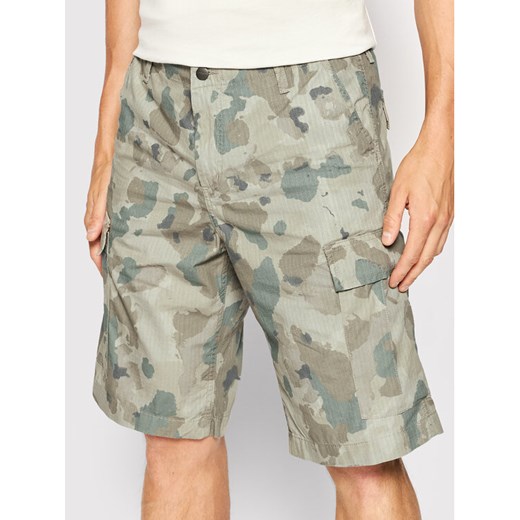 Carhartt WIP Szorty materiałowe Cargo I015999 Zielony Regular Fit ze sklepu MODIVO w kategorii Spodenki męskie - zdjęcie 182684931