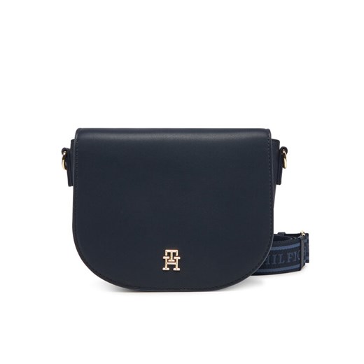 Tommy Hilfiger Torebka Th Logotape Saddle Bag AW0AW17184 Granatowy ze sklepu MODIVO w kategorii Listonoszki - zdjęcie 182684950