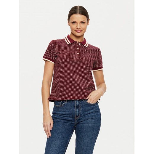 Tommy Hilfiger Polo WW0WW43928 Czerwony Slim Fit ze sklepu MODIVO w kategorii Bluzki damskie - zdjęcie 182684962