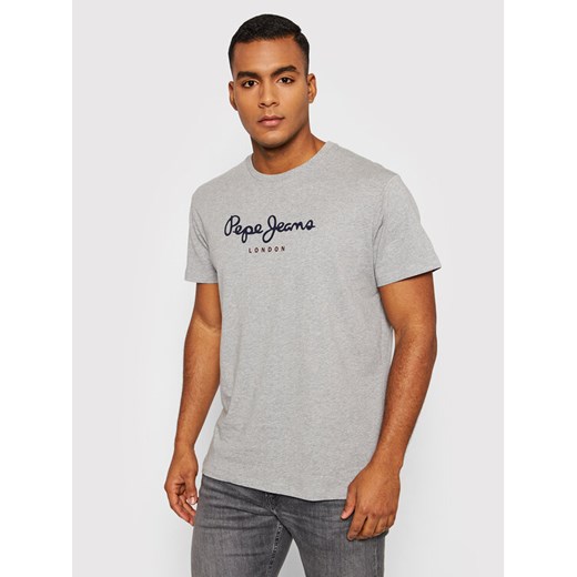 Pepe Jeans T-Shirt Eggo PM508208 Szary Regular Fit ze sklepu MODIVO w kategorii T-shirty męskie - zdjęcie 182685020