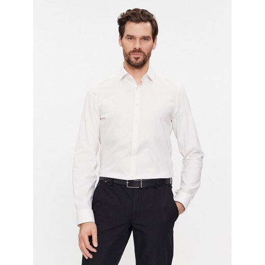 Calvin Klein Koszula Structure K10K112083 Biały Slim Fit ze sklepu MODIVO w kategorii Koszule męskie - zdjęcie 182685082