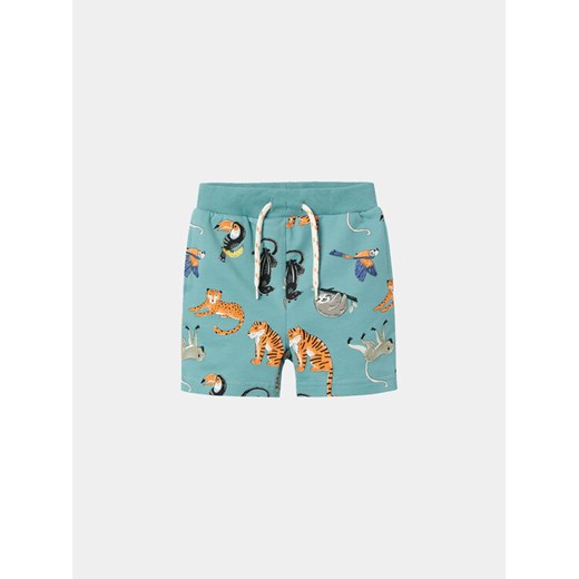 NAME IT Szorty sportowe Ditmar 13228541 Zielony Regular Fit ze sklepu MODIVO w kategorii Spodenki chłopięce - zdjęcie 182685104