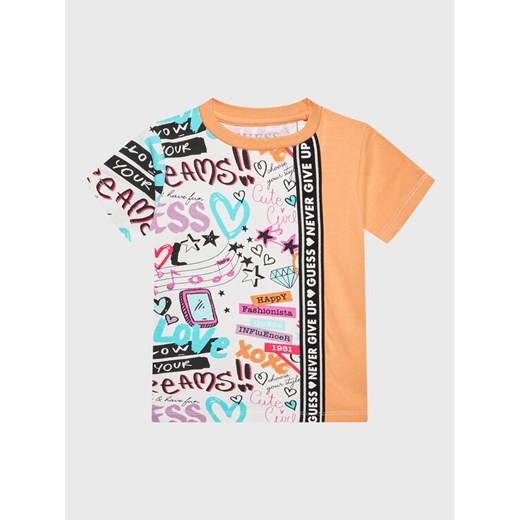 Guess T-Shirt K3RI24 K6YW3 Pomarańczowy Regular Fit ze sklepu MODIVO w kategorii Koszulki niemowlęce - zdjęcie 182685140
