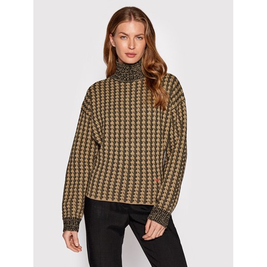Victoria Victoria Beckham Golf 1322KTP003783A Brązowy Regular Fit ze sklepu MODIVO w kategorii Swetry damskie - zdjęcie 182685231