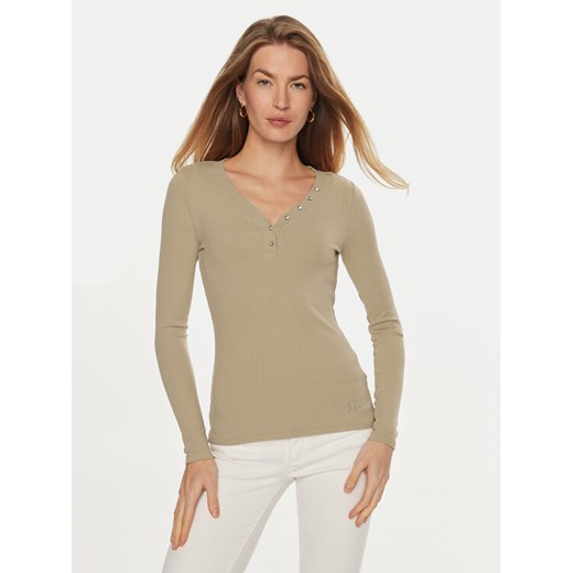Guess Bluzka Kyla W4BP51 KBCO2 Beżowy Regular Fit ze sklepu MODIVO w kategorii Bluzki damskie - zdjęcie 182685241
