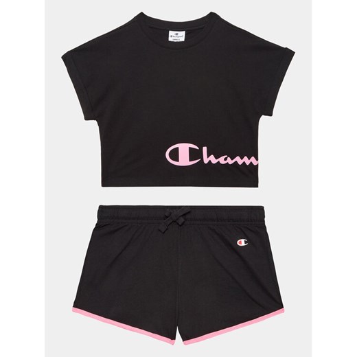 Champion Komplet t-shirt i spodenki 404624 Czarny Regular Fit ze sklepu MODIVO w kategorii Komplety dziewczęce - zdjęcie 182685302