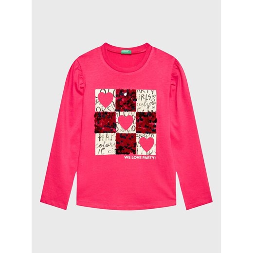 United Colors Of Benetton Bluzka 3YN4C108T Różowy Regular Fit ze sklepu MODIVO w kategorii Bluzki dziewczęce - zdjęcie 182685360