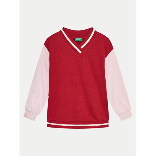 United Colors Of Benetton Bluza 32N4C400A Czerwony Regular Fit ze sklepu MODIVO w kategorii Bluzy dziewczęce - zdjęcie 182685430