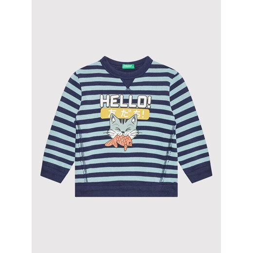 United Colors Of Benetton Bluza 3FVJG103W Granatowy Regular Fit ze sklepu MODIVO w kategorii Bluzy chłopięce - zdjęcie 182685450