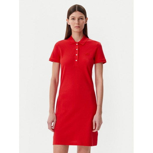 Lacoste Sukienka codzienna EF5473 Czerwony Slim Fit ze sklepu MODIVO w kategorii Sukienki - zdjęcie 182685461