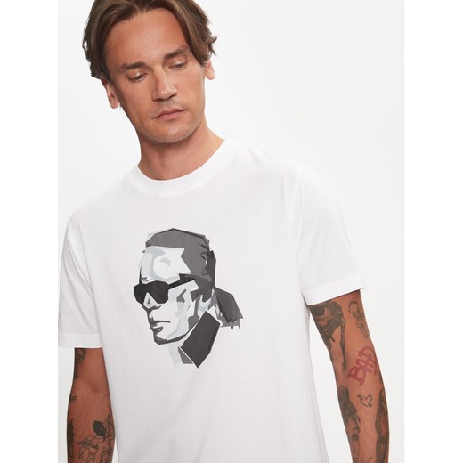 KARL LAGERFELD T-Shirt 755060 544242 Biały Regular Fit ze sklepu MODIVO w kategorii T-shirty męskie - zdjęcie 182685474