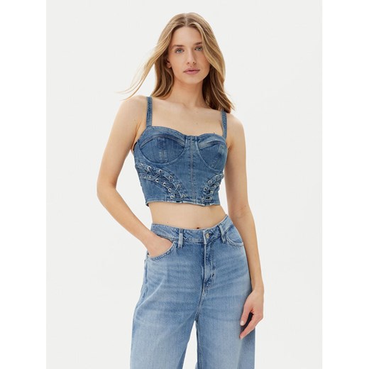 Guess Top W5GH86 D4H7C Niebieski Regular Fit ze sklepu MODIVO w kategorii Bluzki damskie - zdjęcie 182685502