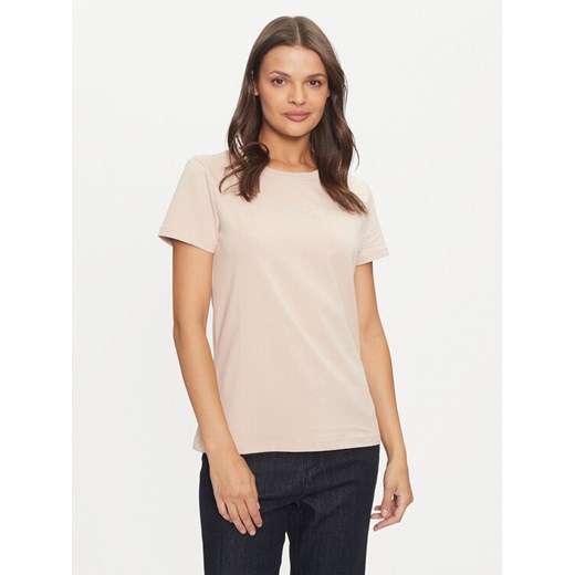 Guess T-Shirt Briana V3BI11 J1314 Beżowy Regular Fit ze sklepu MODIVO w kategorii Bluzki damskie - zdjęcie 182685570