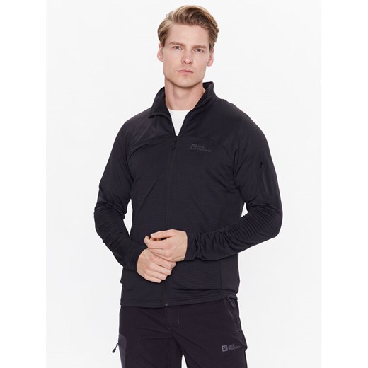 Jack Wolfskin Bluza techniczna Prelight 1711001 Czarny Regular Fit ze sklepu MODIVO w kategorii Bluzy męskie - zdjęcie 182685641