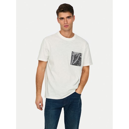 Only & Sons T-Shirt 22025286 Biały Regular Fit ze sklepu MODIVO w kategorii T-shirty męskie - zdjęcie 182685664